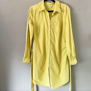 J. Jill Yellow Cotton Button Down Dress